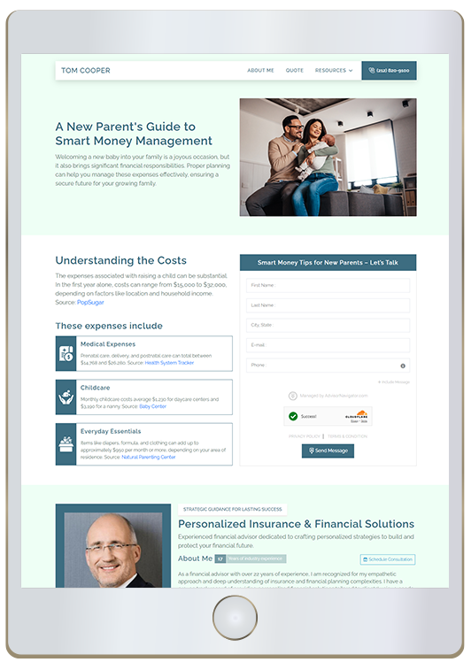 Personalized Landing Page